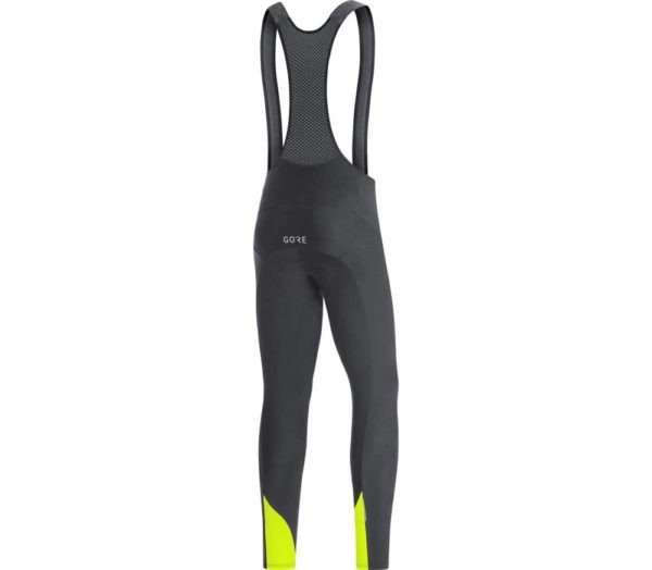 C5 Thermo Bib Tights + Black / Neon Yellow - Image 2